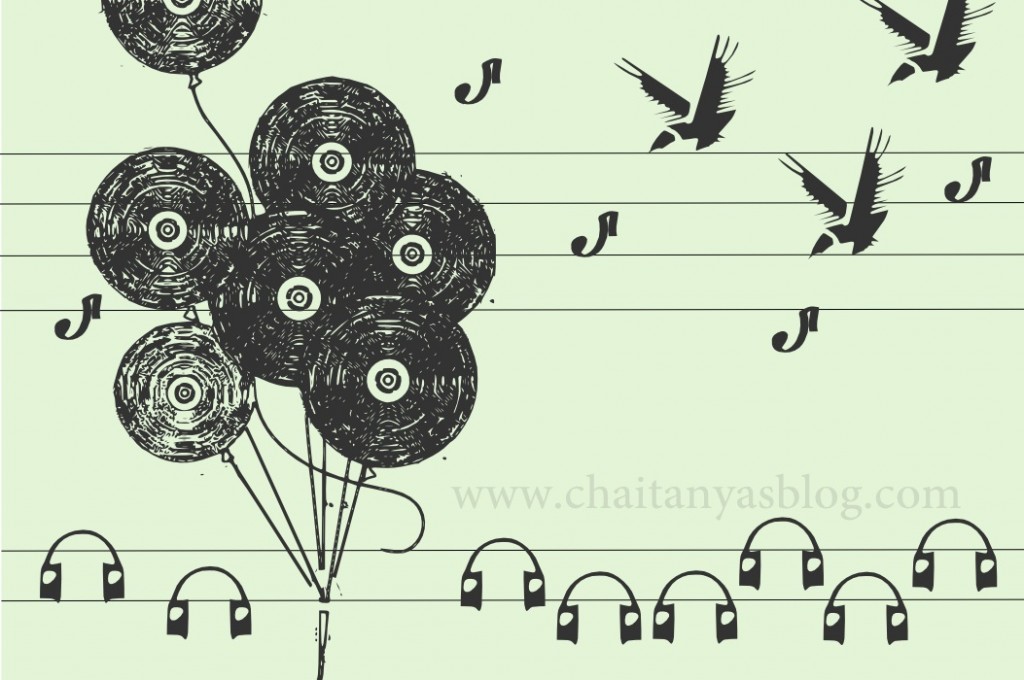 Music floats .. – Illustration